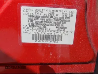 2020 Nissan Kicks SV with VIN 3N1CP5CV9LL547565, listed as a IAAI auction lot 41776239 with 18,246 mi miles. Bid and sale history available at carsss.com. Image 9.