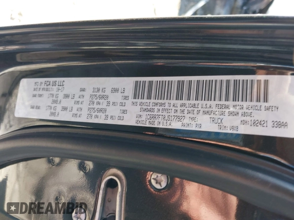 2018 Ram 1500 Express with VIN 1C6RR7FT0JS177927, listed as a IAAI auction lot 41640379 with 112,478 mi miles. Bid and sale history available at carsss.com. Image 9.