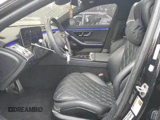 2023 Mercedes-Benz S 580 with VIN W1K6G7GB0PA184579, listed as a Copart auction lot 50176075 with 8,766 mi miles and Salvage Title. Bid and sale history available at DreamBid. Image 7.