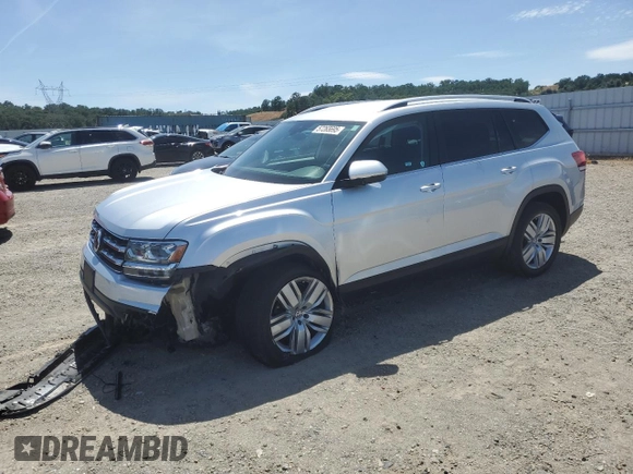 2019 Volkswagen Atlas SE with VIN 1V2UR2CA1KC518092, listed as a Copart auction lot 57265695 with 96,902 mi miles and Salvage title. Bid and sale history available at DreamBid. Image 1.