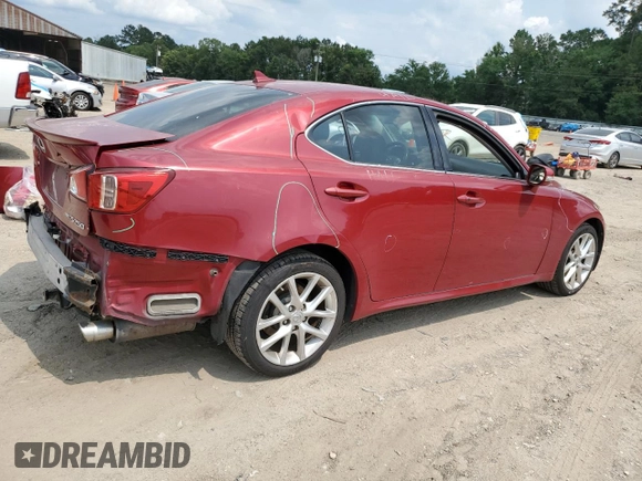2013 Lexus IS 250 with VIN JTHCF5C21D5063461, listed as a Copart auction lot 58076245 with 134,053 mi miles and Salvage title. Bid and sale history available at DreamBid. Image 3.