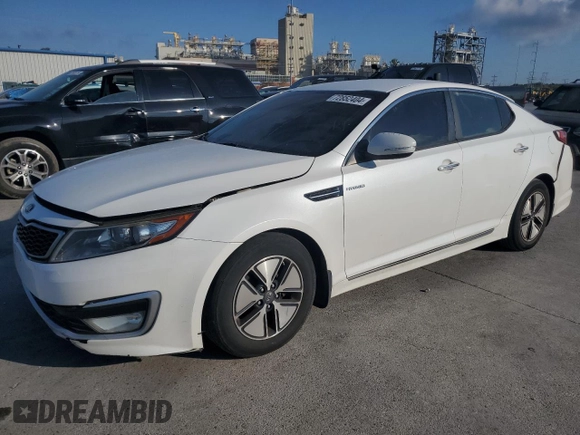 2013 Kia Optima Hybrid LX with VIN KNAGM4ADXD5047621, listed as a Copart auction lot 72852404 with 128,632 mi miles and Non Repairable. Bid and sale history available at carsss.com. Image 1.