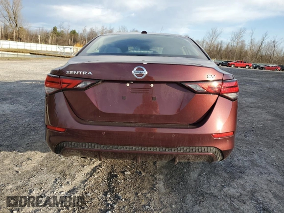 2020 Nissan Sentra SV with VIN 3N1AB8CV8LY313301, listed as a Copart auction lot 49721615 with 52,904 mi miles and Salvage Title. Bid and sale history available at carsss.com. Image 6.
