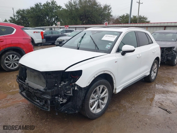 2023 Audi Q3 S line Premium with VIN WA1DECF35P1127797, listed as a IAAI auction lot 41353532 with 34,581 mi miles. Bid and sale history available at carsss.com. Image 17.