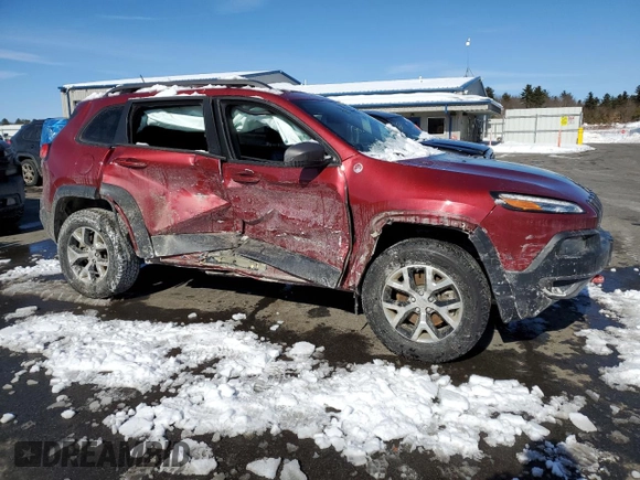 2015 Jeep Cherokee Trailhawk with VIN 1C4PJMBS9FW651926, listed as a Copart auction lot 45620295 with 91,166 mi miles and Salvage Title. Bid and sale history available at carsss.com. Image 4.