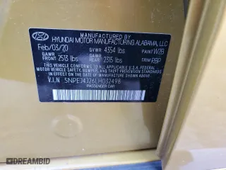 2020 Hyundai Sonata SEL Plus with VIN 5NPEJ4J26LH032498, listed as a Copart auction lot 73582403 with 61,038 mi miles and Non Repairable. Bid and sale history available at carsss.com. Image 12.