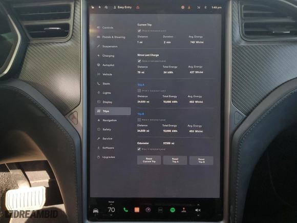 2018 Tesla Model X 75D with VIN 5YJXCBE21JF124275, listed as a Copart auction lot 69771562 with 37,189 mi miles. Bid and sale history available at carsss.com. Image 9.