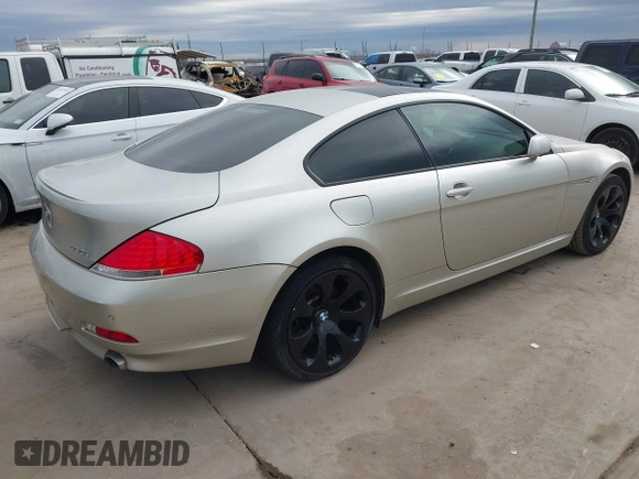 2007 BMW 6 Series 650i with VIN WBAEH135X7CR52022, listed as a IAAI auction lot 41343197 with 87,607 mi miles. Bid and sale history available at carsss.com. Image 4.