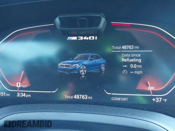 2020 BMW 3 Series M340i xDrive with VIN WBA5U9C05LFJ68807, listed as a IAAI auction lot 41641820 with 48,763 mi miles and . Bid and sale history available at DreamBid. Image 7.