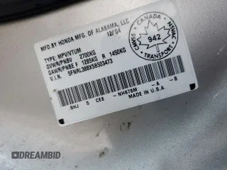2005 Honda Odyssey TOURING with VIN 5FNRL388X5B503473, listed as a Copart auction lot 84822944 with 247,028 mi miles and Clean Title. Bid and sale history available at carsss.com. Image 13.