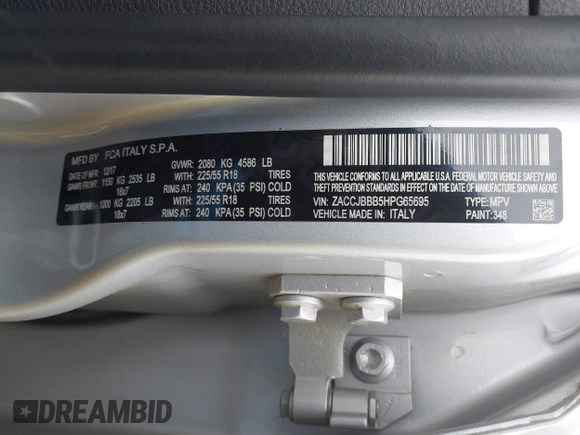 2017 Jeep Renegade Latitude с VIN ZACCJBBB5HPG65695, выставлен на аукционе IAAI как лот 42198830 с пробегом 68 881 миль миль и . История ставок и продаж доступна на DreamBid. Изображение 9.
