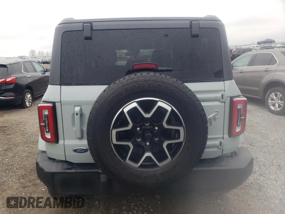 2024 Ford Bronco Outer Banks with VIN 1FMEE8BP2RLA21794, listed as a Copart auction lot 43906625 with 5,947 mi miles and Salvage title. Bid and sale history available at DreamBid. Image 6.