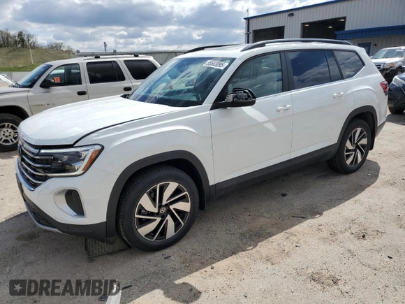 2024 Volkswagen Atlas SE with VIN 1V2KR2CA0RC551778, listed as a Copart auction lot 55583095 with 10,854 mi miles and Salvage title. Bid and sale history available at DreamBid. Image 1.