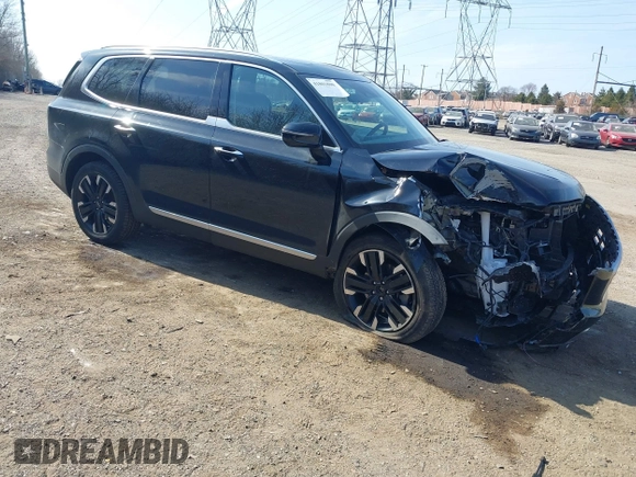 2023 Kia Telluride SX Prestige X-Pro with VIN 5XYP5DGC2PG365999, listed as a IAAI auction lot 41801800 with 38,088 mi miles and . Bid and sale history available at DreamBid. Image 1.