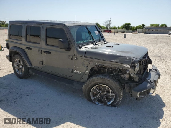 2022 Jeep Wrangler Unlimited Sahara with VIN 1C4HJXEG8NW164969, listed as a Copart auction lot 52241645 with 64,263 mi miles and Salvage title. Bid and sale history available at DreamBid. Image 4.