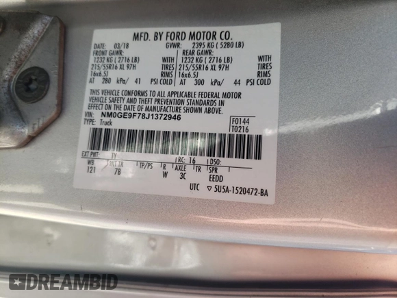 2018 Ford Transit Connect XLT с VIN NM0GE9F78J1372946, выставлен на аукционе Copart как лот 74673374 с пробегом 132 664 миль миль и Списание • Salvage title. История ставок и продаж доступна на DreamBid. Изображение 14.
