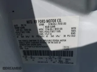 2014 Ford F-150 XL with VIN 1FTNF1CF5EKF62031, listed as a IAAI auction lot 41657632 with 216,689 mi miles. Bid and sale history available at carsss.com. Image 9.