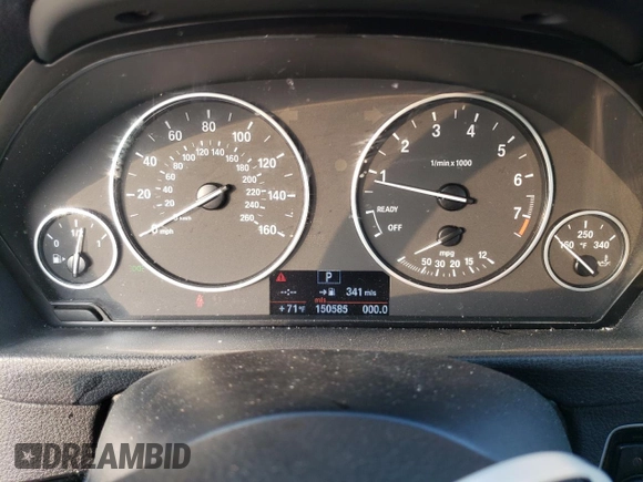 2013 BMW 3 Series 328i with VIN WBA3A5C58DF350877, listed as a Copart auction lot 53707835 with 150,585 mi miles and Salvage title. Bid and sale history available at DreamBid. Image 9.