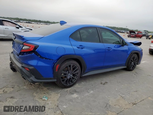 2023 Subaru WRX Premium with VIN JF1VBAH62P8807393, listed as a Copart auction lot 58950245 with 20,639 mi miles and Salvage title. Bid and sale history available at DreamBid. Image 3.