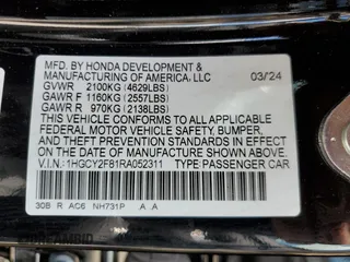 2024 Honda Accord Touring with VIN 1HGCY2F81RA052311, listed as a Copart auction lot 56521325 with 9,151 mi miles and Salvage title. Bid and sale history available at DreamBid. Image 13.