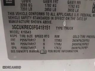 2015 Chevrolet Silverado 1500 LT with VIN 3GCUKREC6FG418151, listed as a IAAI auction lot 41578889 with 115,950 mi miles. Bid and sale history available at carsss.com. Image 9.