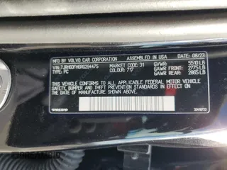 2024 Volvo S60 Plus Black Edition with VIN 7JRH60FH6RG294475, listed as a Copart auction lot 42765555 with Not provided miles and Salvage title. Bid and sale history available at DreamBid. Image 15.