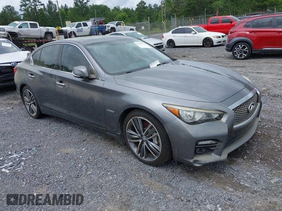 2014 Infiniti Q50 Hybrid Premium with VIN JN1AV7AP3EM690274, listed as a IAAI auction lot 42364775 with 123,315 mi miles and . Bid and sale history available at DreamBid. Image 1.