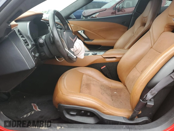 2014 Chevrolet Corvette Z51 3LT with VIN 1G1YM2D73E5104401, listed as a Copart auction lot 56961405 with 56,759 mi miles and Clean title. Bid and sale history available at DreamBid. Image 7.