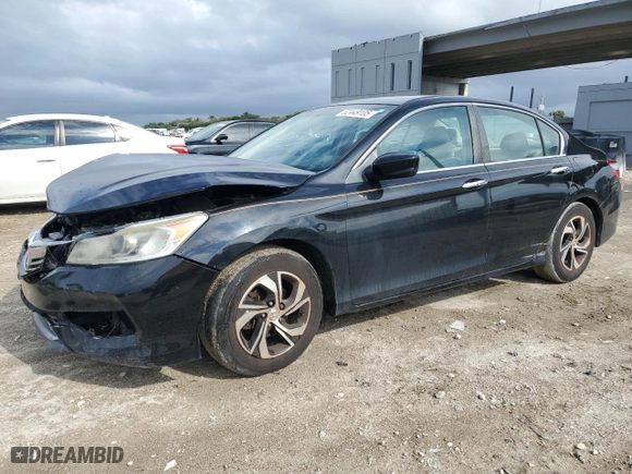 2016 Honda Accord Sedan LX with VIN 1HGCR2F34GA119904, listed as a Copart auction lot 52449105 with 175,423 mi miles and Salvage Title. Bid and sale history available at carsss.com. Image 1.