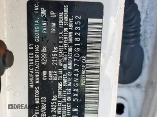 2013 Kia Optima EX с VIN 5XXGN4A77DG182352, выставлен на аукционе Copart как лот 54130995 с пробегом 174 866 миль миль и Чистый • Clean title. История ставок и продаж доступна на DreamBid. Изображение 12.