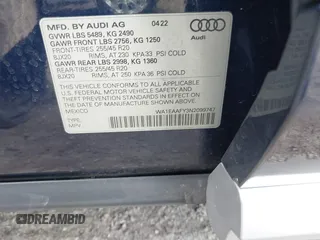 2022 Audi Q5 S line Premium Plus with VIN WA1EAAFY3N2099747, listed as a IAAI auction lot 41783135 with 29,787 mi miles. Bid and sale history available at carsss.com. Image 9.
