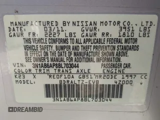 2011 Nissan Sentra SR with VIN 3N1AB6AP8BL703044, listed as a IAAI auction lot 41557896 with 198,271 mi miles and . Bid and sale history available at DreamBid. Image 9.