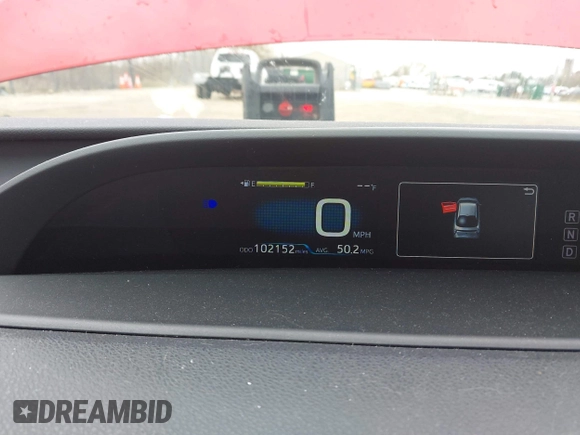 2017 Toyota Prius Two with VIN JTDKARFU8H3527802, listed as a IAAI auction lot 42068099 with 102,152 mi miles. Bid and sale history available at carsss.com. Image 7.