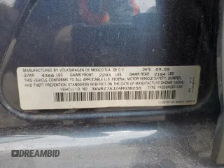 2010 Volkswagen Jetta SE with VIN 3VWRZ7AJ2AM038256, listed as a Copart auction lot 47631015 with 205,579 mi miles and Salvage title. Bid and sale history available at DreamBid. Image 12.