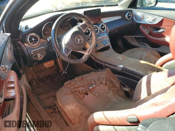 2018 Mercedes-Benz C 300 with VIN WDDWK4JB5JF757928, listed as a Copart auction lot 74187314 with Not Provided miles and Salvage Title. Bid and sale history available at DreamBid. Image 8.