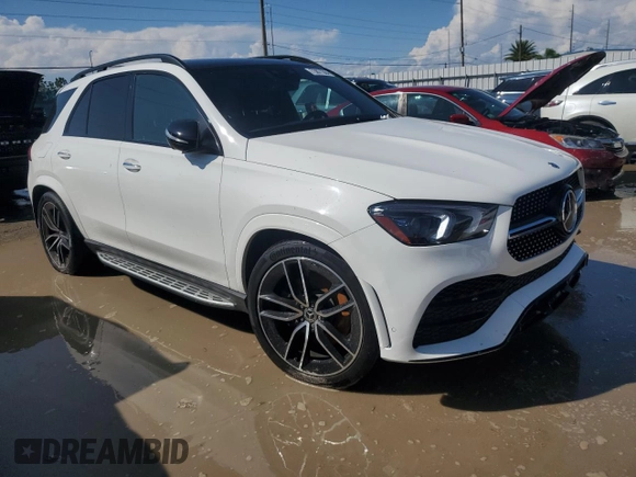 2021 Mercedes-Benz GLE 580 with VIN 4JGFB8GB6MA577265, listed as a Copart auction lot 73871384 with Not provided miles and Salvage title. Bid and sale history available at DreamBid. Image 4.