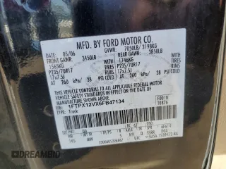 2006 Ford F-150 XL with VIN 1FTPX12VX6FB47134, listed as a Copart auction lot 48531365 with 131,480 mi miles and Salvage Title. Bid and sale history available at carsss.com. Image 14.