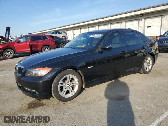 2008 BMW 3 Series 328i with VIN WBAVA37578NL58844, listed as a Copart auction lot 50843505 with 127,904 mi miles and Salvage Title. Bid and sale history available at DreamBid. Image 1.