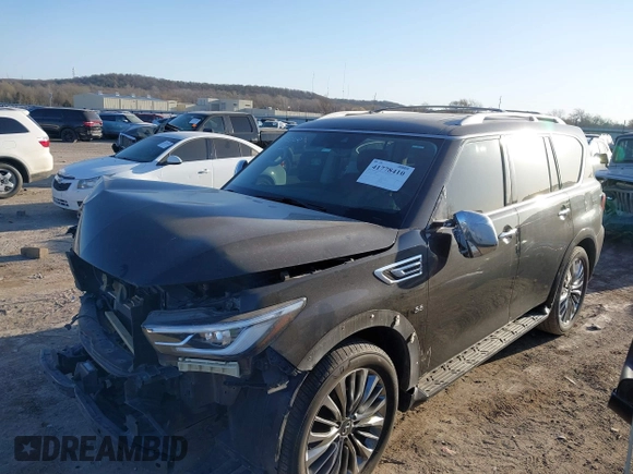 2018 Infiniti QX80 with VIN JN8AZ2NE0J9195724, listed as a IAAI auction lot 41778410 with 137,315 mi miles and . Bid and sale history available at DreamBid. Image 19.