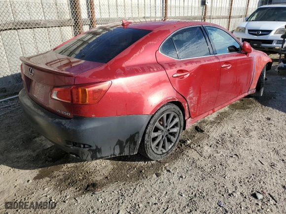 2009 Lexus IS 250 with VIN JTHBK262995106789, listed as a Copart auction lot 47477595 with 163,954 mi miles and Salvage Title. Bid and sale history available at carsss.com. Image 3.