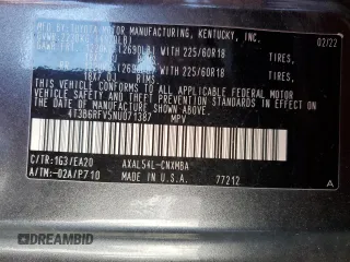 2022 Toyota RAV4 Hybrid XLE Premium с VIN 4T3B6RFV5NU071387, выставлен на аукционе Copart как лот 57410115 с пробегом 64 479 миль миль и Списание • Salvage title. История ставок и продаж доступна на DreamBid. Изображение 12.
