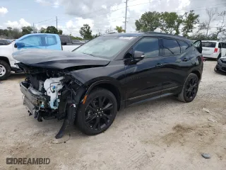 2022 Chevrolet Blazer RS with VIN 3GNKBERS9NS234696, listed as a Copart auction lot 65832234 with 27,902 mi miles and Salvage Title. Bid and sale history available at carsss.com. Image 1.