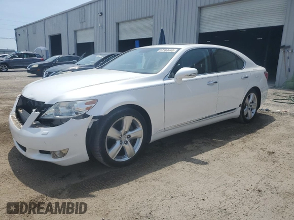 2010 Lexus LS 460 with VIN JTHBL5EF1A5094628, listed as a Copart auction lot 57393445 with 70,185 mi miles and Salvage title. Bid and sale history available at DreamBid. Image 1.