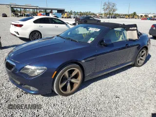 2010 BMW 6 Series 650i with VIN WBAEB5C55AC224754, listed as a Copart auction lot 41607805 with 0 mi miles and Clean Title. Bid and sale history available at carsss.com. Image 1.