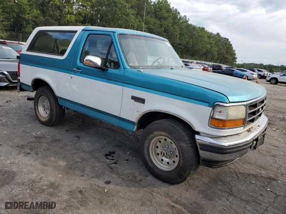 1995 Ford Bronco Custom with VIN 1FMEU15H6SLA81758, listed as a Copart auction lot 74821064 with 0 mi miles and Salvage Title. Bid and sale history available at carsss.com. Image 4.