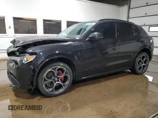 2022 Alfa Romeo Stelvio Ti with VIN ZASPAKBN8N7D24299, listed as a Copart auction lot 78308864 with 37,955 mi miles and Non Repairable. Bid and sale history available at carsss.com. Image 1.