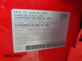 2021 Audi Q3 S line Premium Plus with VIN WA1EECF37M1006141, listed as a Copart auction lot 63611225 with 43,996 mi miles and Non repairable. Bid and sale history available at DreamBid. Image 14.