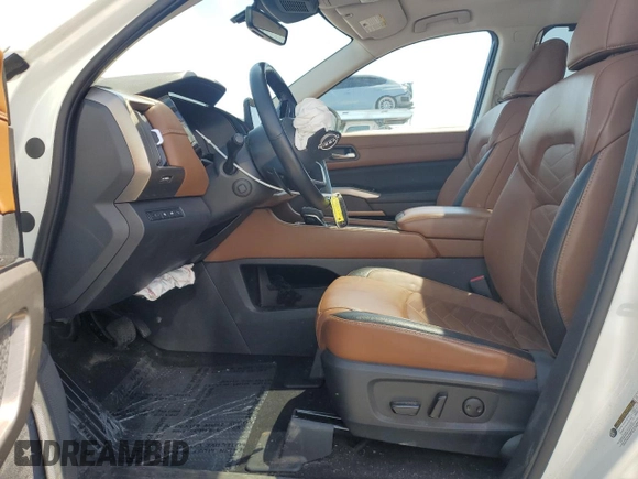 2023 Nissan Pathfinder Platinum with VIN 5N1DR3DH9PC271555, listed as a Copart auction lot 55028165 with 14,137 mi miles and Salvage title. Bid and sale history available at DreamBid. Image 7.