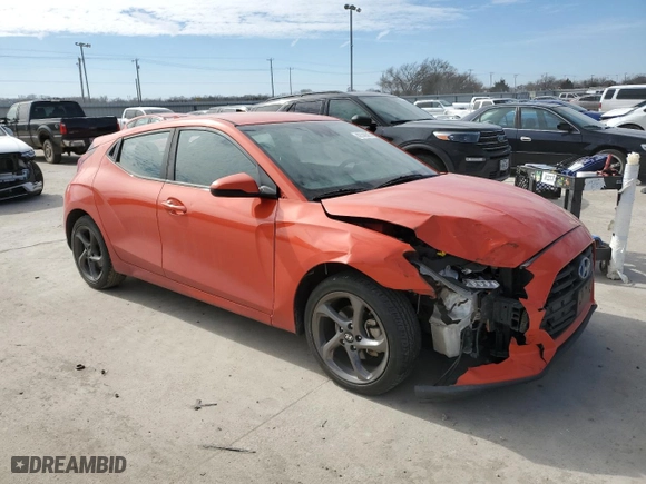 2019 Hyundai Veloster 2.0 Premium with VIN KMHTG6AF9KU014727, listed as a Copart auction lot 42148395 with 45,340 mi miles and Salvage Title. Bid and sale history available at carsss.com. Image 4.