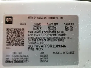 2024 GMC Savana Cargo Van with VIN 1GTW7AFP3R1189346, listed as a Copart auction lot 53143795 with 6,675 mi miles and Clean Title. Bid and sale history available at carsss.com. Image 14.